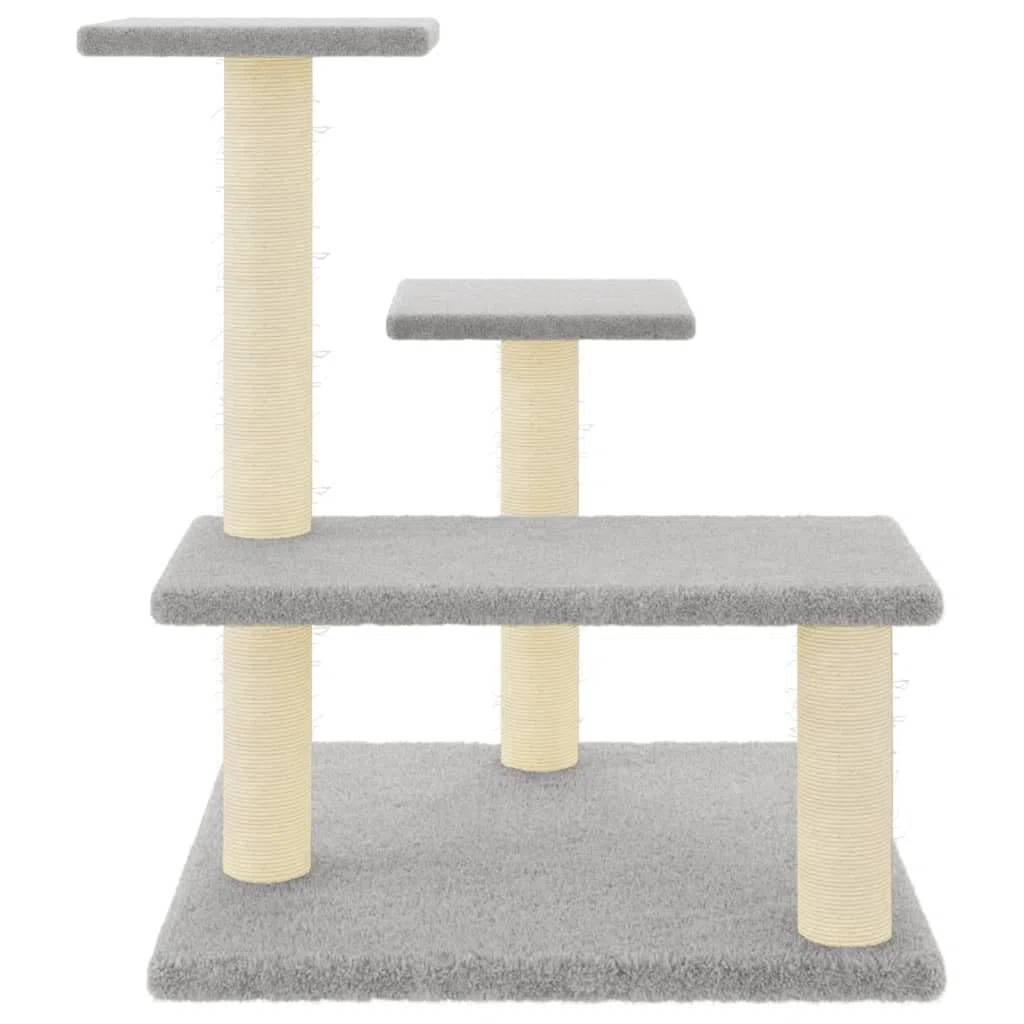 ShGaxin Rascador para Gatos con Postes de sisal Gris Claro 61 cm, Rascador Gato, Arbol Rascador para Gatos, Gatos Accesorios, Torre Gatos, Arranhador para Gatos, Casa para Gatos