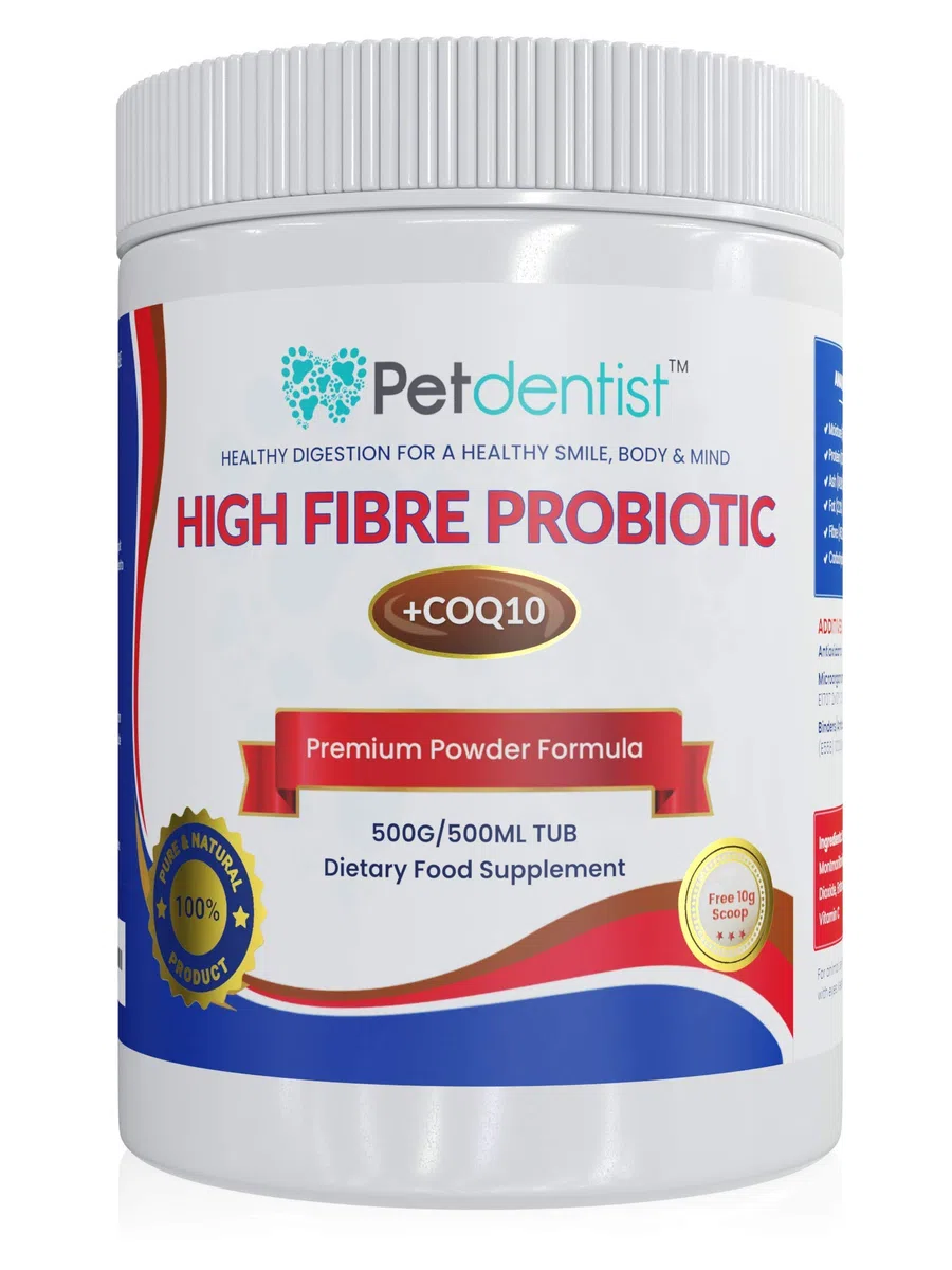 100% natural 500g probióticos con alto contenido de fibra para perros y gatos CoQ10, vitamina C, aminoácidos, minerales, enzimas ideal para la salud dental, cardiaca y digestiva