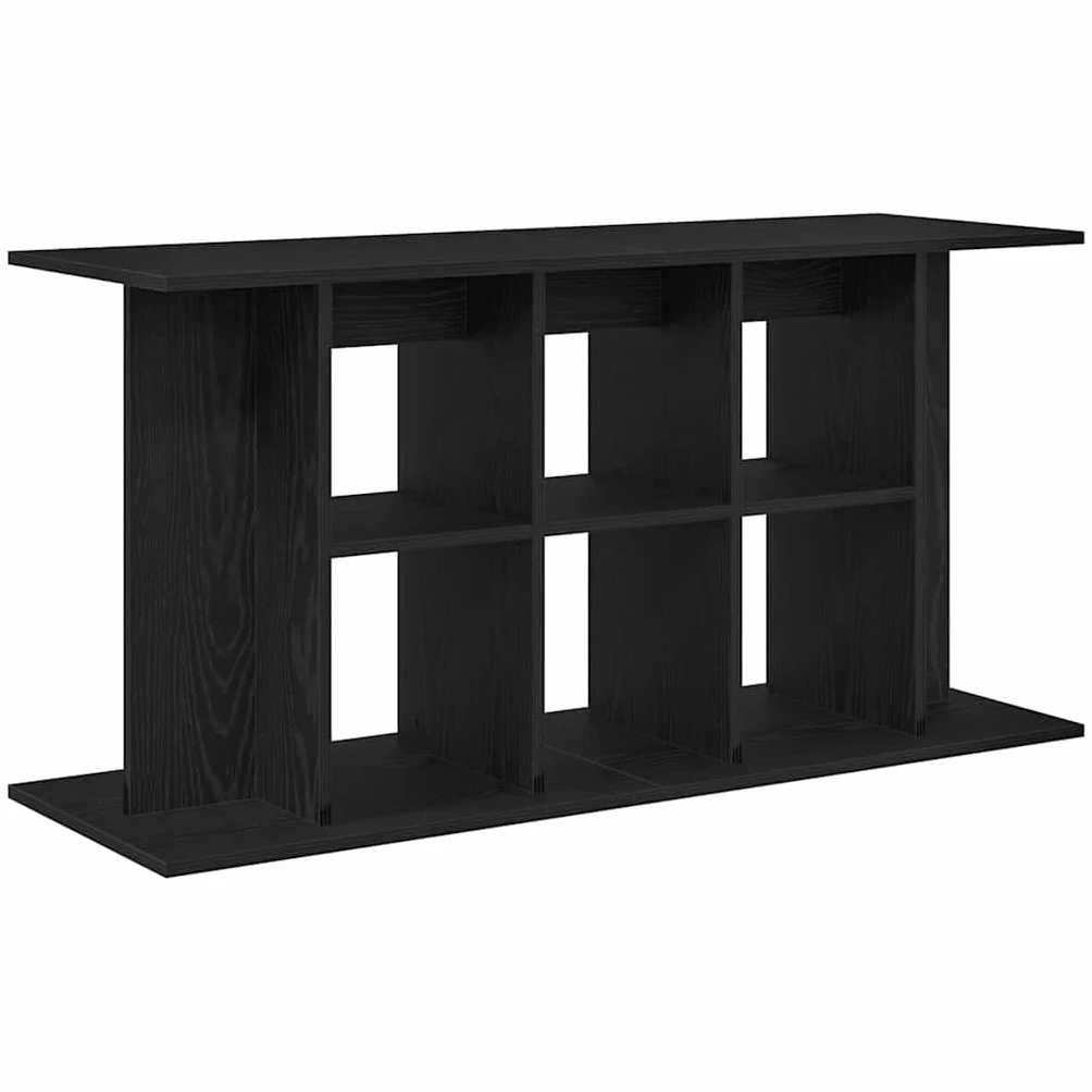 Soporte para acuario de madera de color negro, 120 x 40 x 60 cm, estable, con armario de almacenamiento y estante, estructura de muebles para peces, accesorios y filtro en el salón