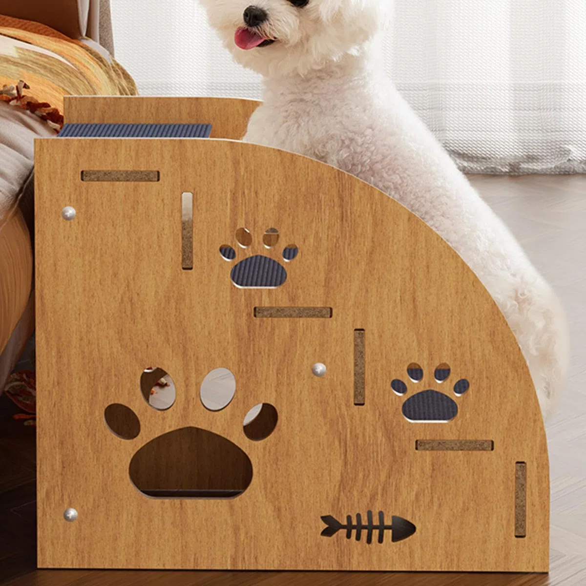 Escaleras de cama para perros – Escaleras para gatos interiores, escaleras antideslizantes de madera para mascotas | Escalones de cama alta para mascotas pequeñas, medianas y grandes, escalones