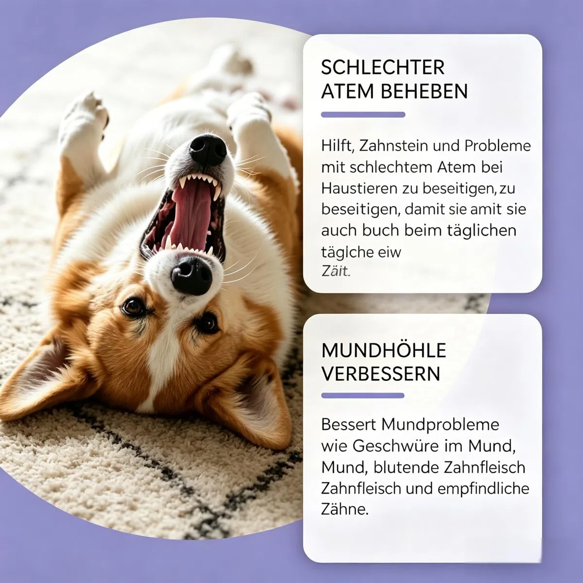 Fluffy Smile - Enjuague bucal dental para perros - No es necesario cepillarse los dientes, fácil de añadir al agua potable, reduce la placa dental y el mal aliento, cuidado bucal diario suave