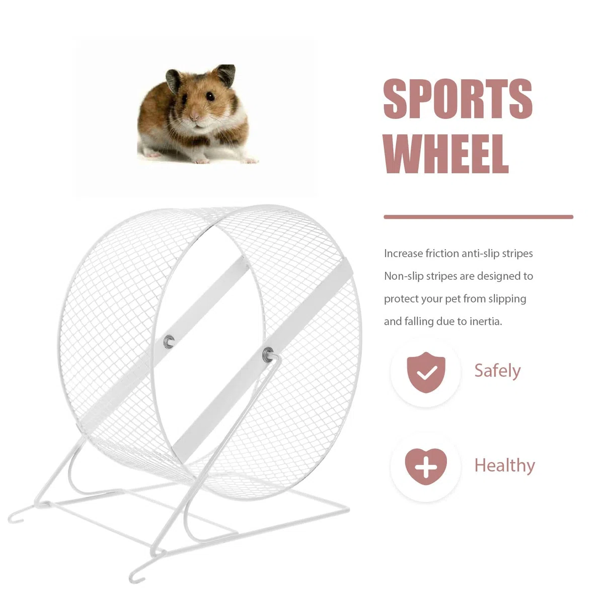 PRETYZOOM Rueda Silenciosa de Ejercicio para Hámster y Ardilla Pequeña, Hierro Blanco 32 Cm, Juguete para Animales Pequeños, Accesorio de Jaula para Correr y Mantener Mascotas Saludables