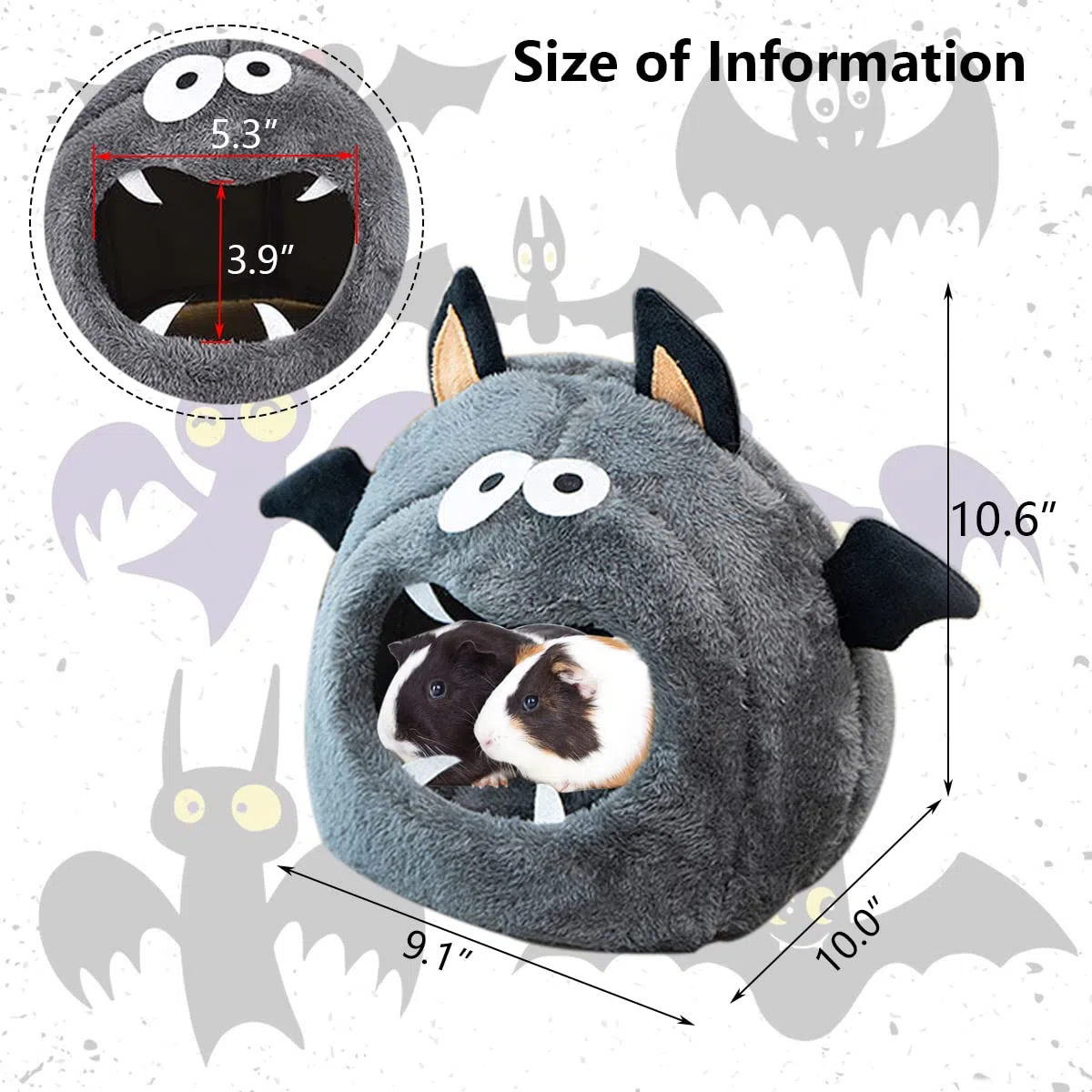 Cama de conejillo de indias Chinchillas Pequeña Cueva de animales Monstruo Casa de monstruos Hámster Miniatura Bolsa de miel Comadreja Ardilla Hollandhog para roedor Chinchilla Erizo Hámster