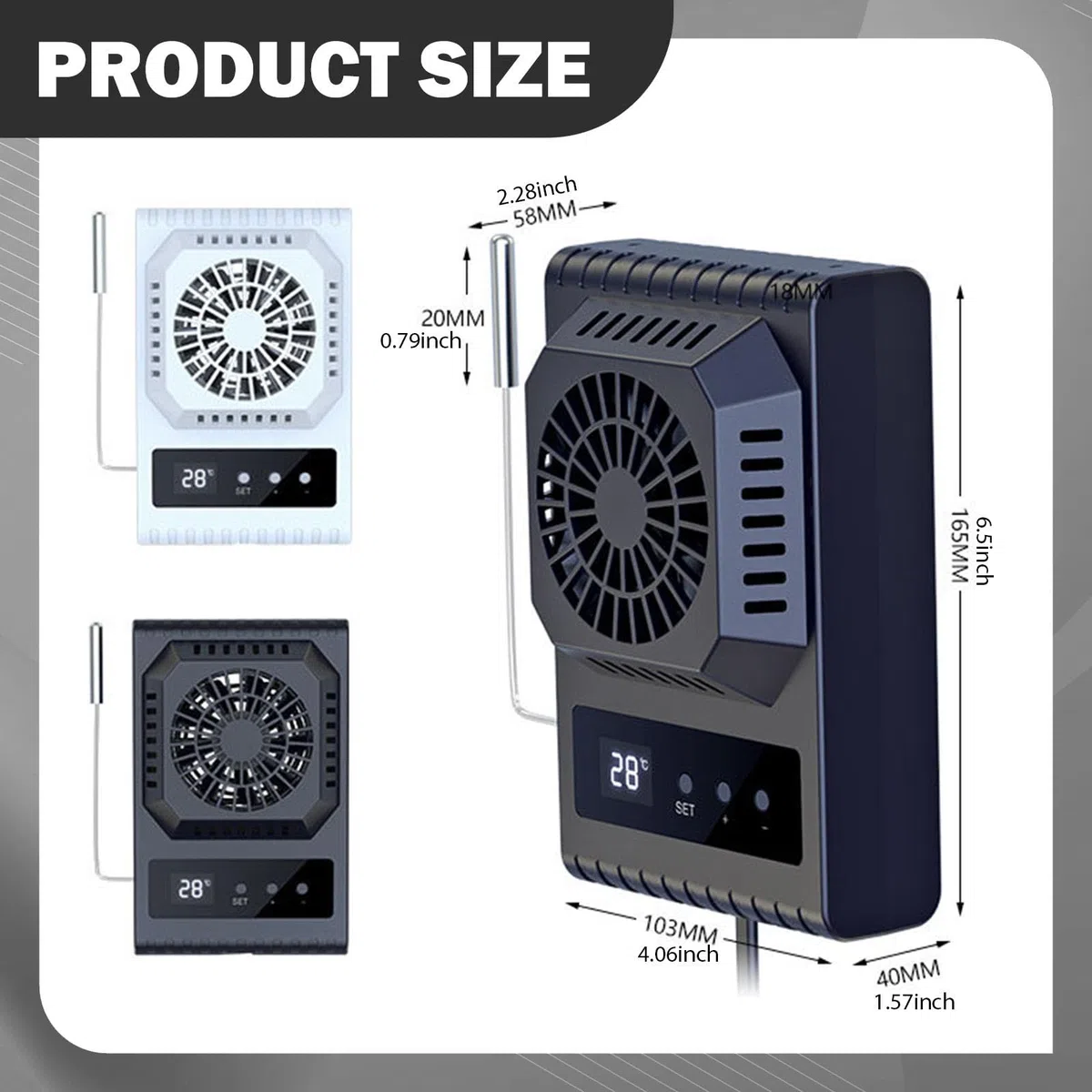 Accesorios para Terrarios con Ventilador, Patas Antideslizantes, Termostato Regulable Y Funcionamiento Silencioso. Ideales para Terrarios de Animales, Blanco, Individual