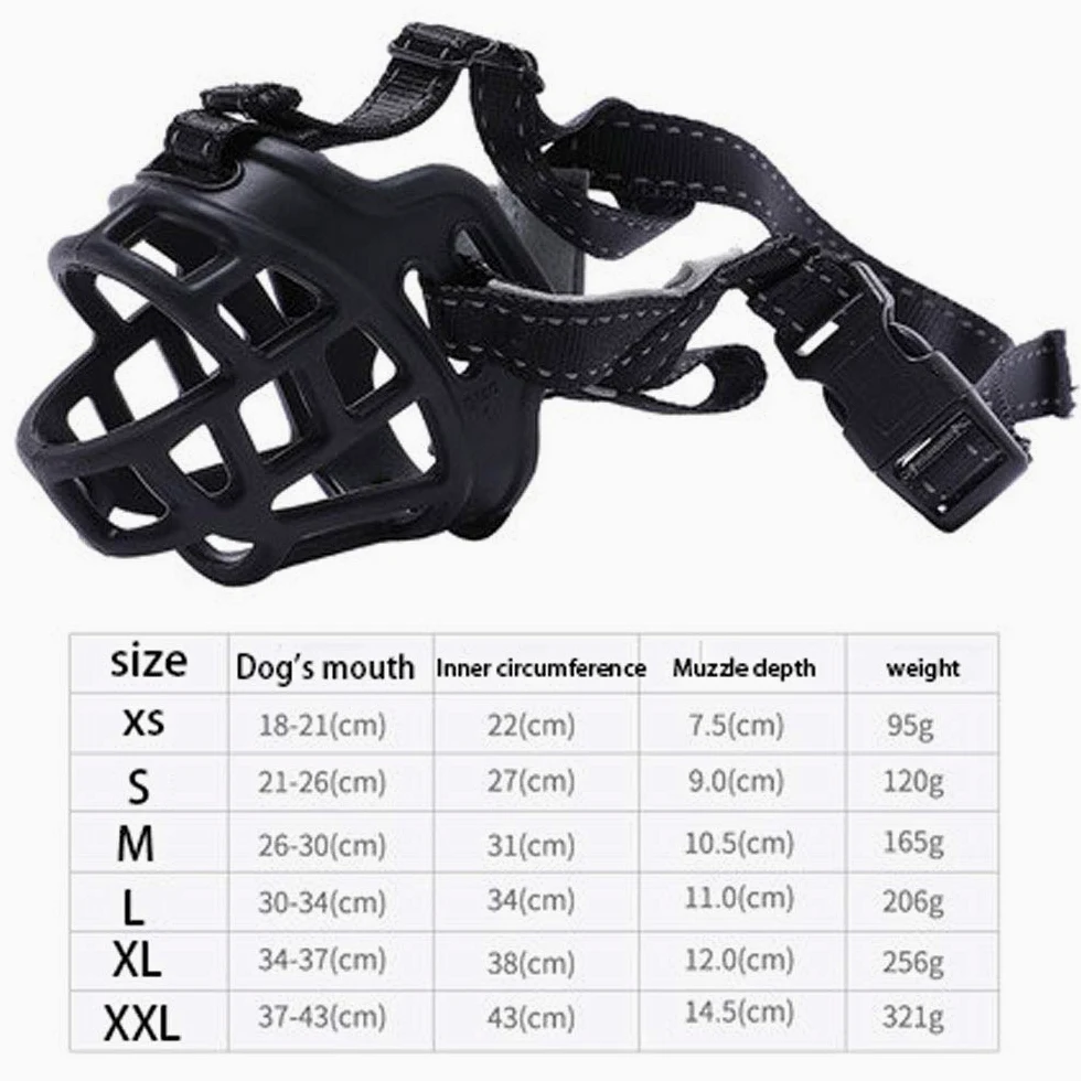 Bozales para perros, Ajustable for evitar que se caiga, ladre y muerda(XS)
