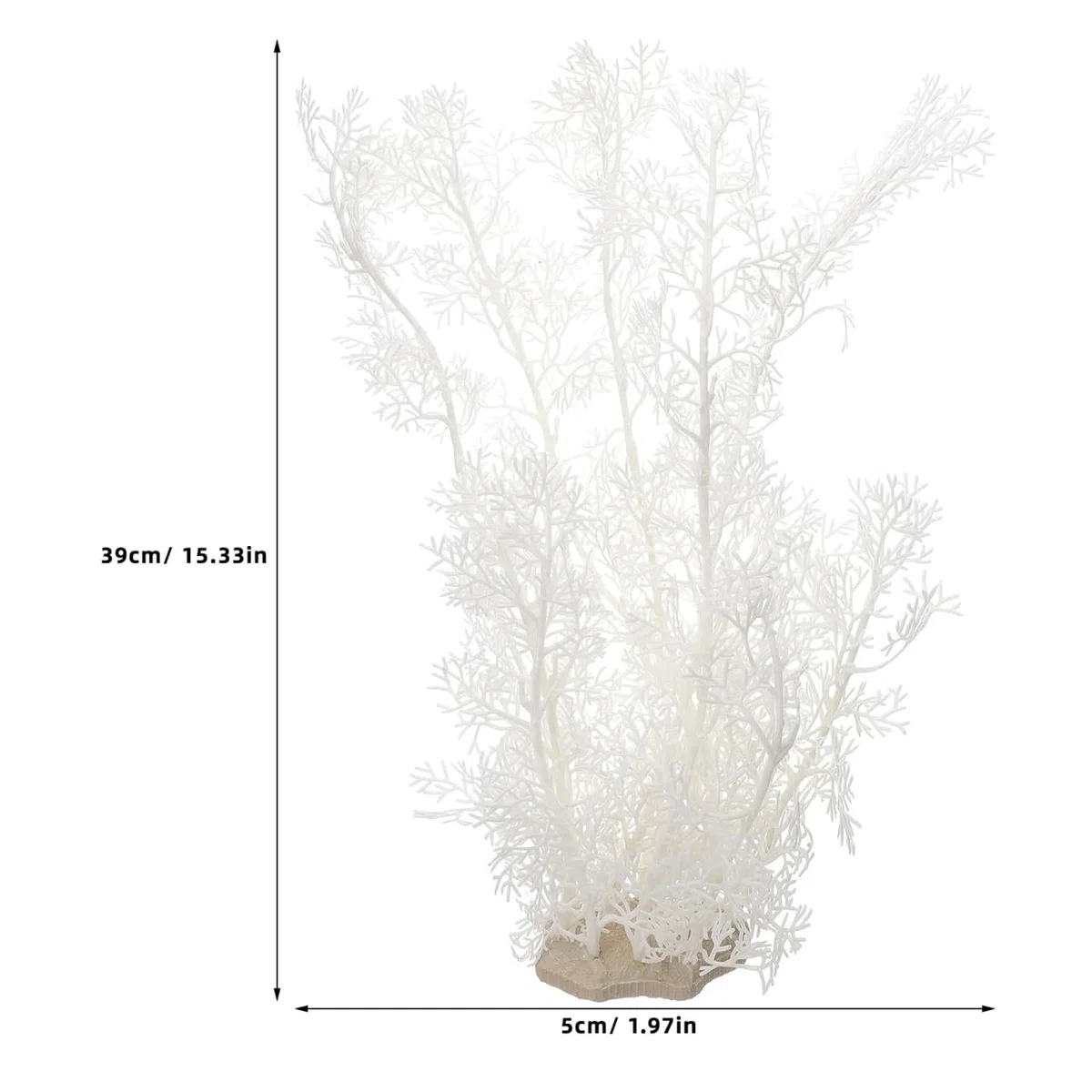 DOITOOL Plantas de plástico para acuario, pecera grande, 2 piezas, paisajismo, plástico, artificial, decoración de acuario grande, color blanco