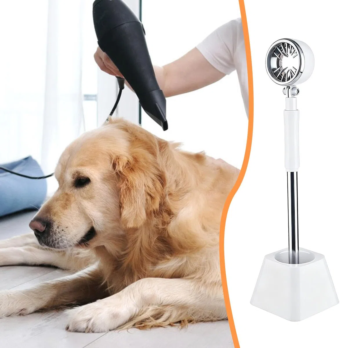 Sharplace Soporte para Secador de Pelo, Accesorio para Peluquería de Mascotas, Base Estable Y Flexible, para El Cuidado de Cachorros Y Gatos, Soporte para Secad, Blanco
