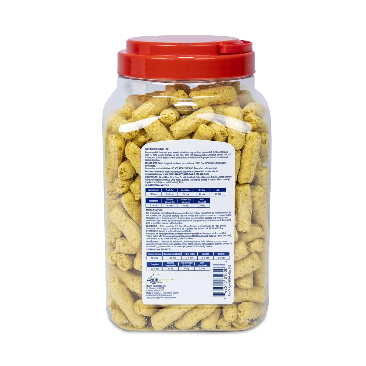 Aquascape Koi Krunchies - Comida para Peces, Alimentos para Manos, Flotante, sabores cítricos Naturales, Vitamina C, 14,1 onzas 81000