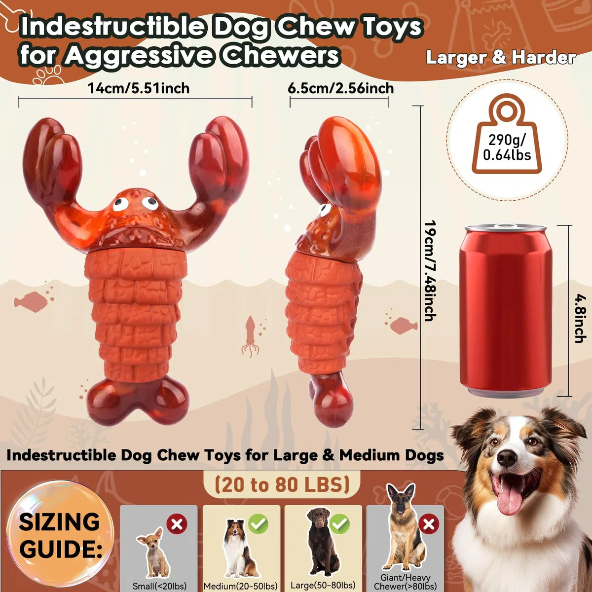 Juguetes para perros para masticadores agresivos, juguetes interactivos para perros grandes, juguetes chirriantes indestructibles para mantenerlos ocupados, juguetes resistentes para perros de raza