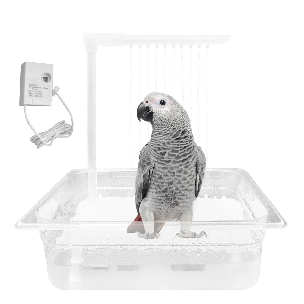 Bañera con Ducha para Pájaros, Sistema De Agua Circulante Automático, Fuente De Baño para Loros, Jaula para Pájaros, Ideal para Periquitos, Cacatúas, Cotorras, Loros Grises Africanos Y Mascotas