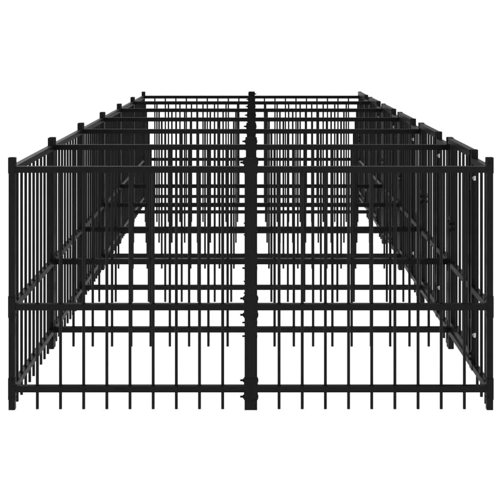 Perrera para perros de acero con recubrimiento de polvo, 11,26 m², con puertas giratorias, protección y seguridad para perros, cachorros, estables, resistentes a la intemperie, para jardín