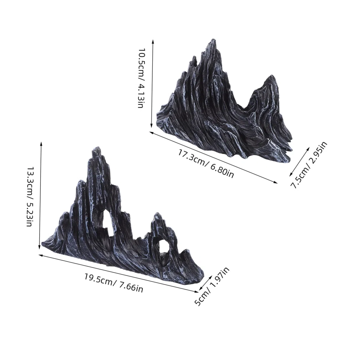 SOLUSTRE 2piezas Adornos Paisajísticos para Peceras Figuras De Montaña De Resina Artificiales Escondite para Peces Decoración De Paisaje De Colina para Acuario para Pecera De Decoracion