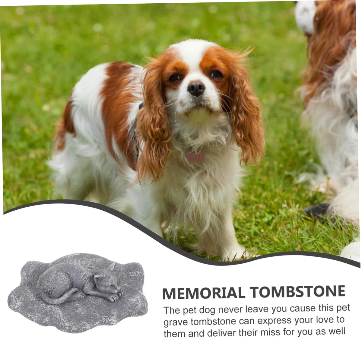 Lápida Conmemorativa de Resina para Mascotas, Perros y Gatos, Jardín