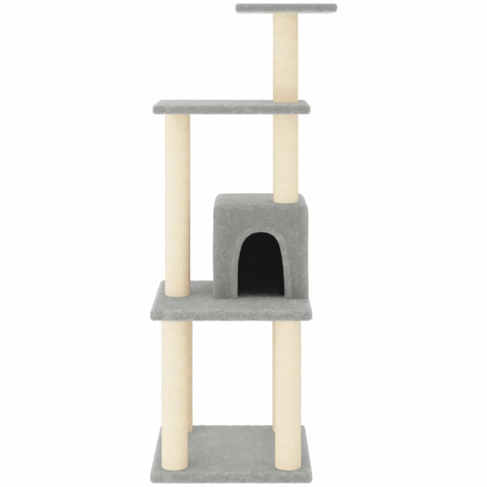 LAPOOH Rascador para Gatos con Postes de sisal, Arbol para Gatos, Gatos Accesorios, Arranhador para Gatos, Arbol Rascador Gatos, Gris Claro 105 cm