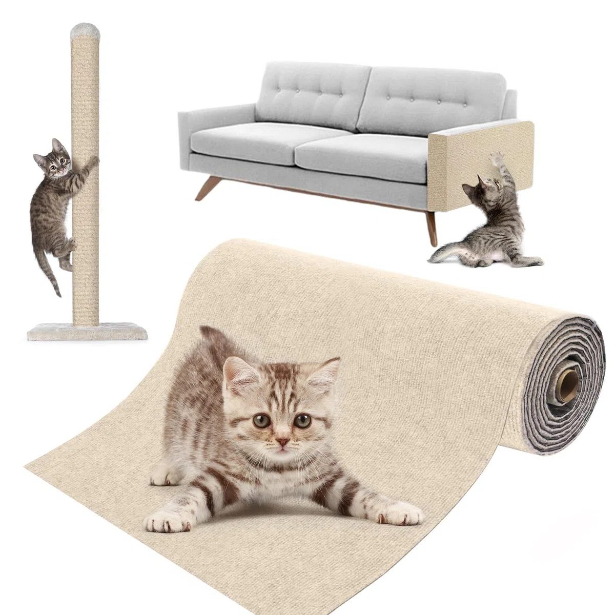 Alfombrilla protectora autoadhesiva contra arañazos para sofá y pared, 60 x 400 cm, protección antiarañazos, sofá y gatos, protección recortable contra arañazos de gatos, DIY garras, alfombra para