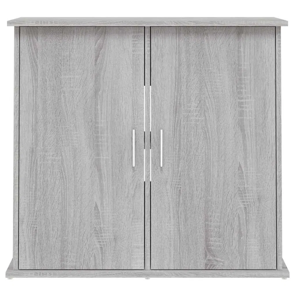 Soporte para acuario, color gris, de madera Sonoma, 81 x 36 x 73 cm, armario inferior estable con espacio de almacenamiento y puertas para accesorios de acuario, estantería, muebles, ideal