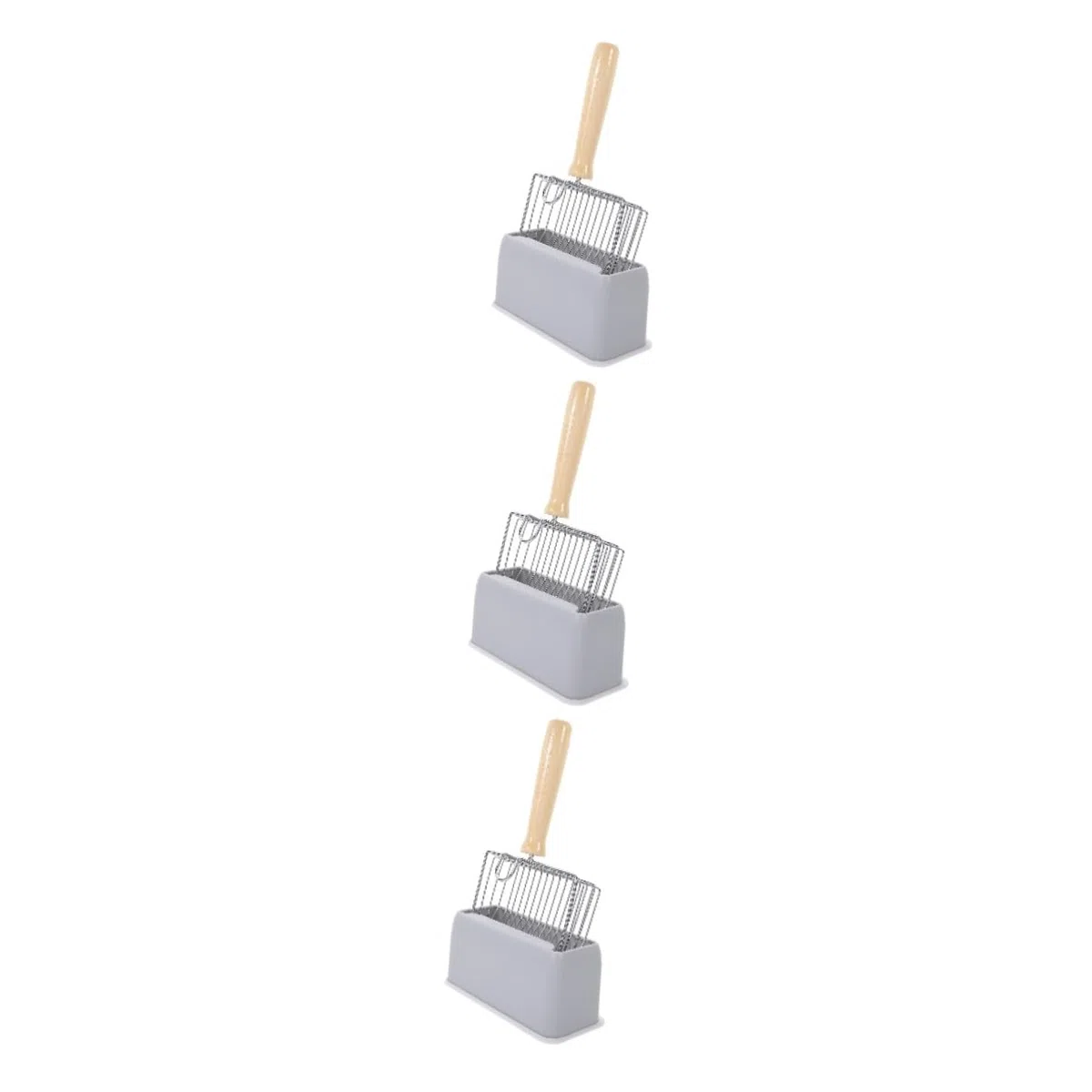 Sosoport 3 Juegos De Pala De Arena para Gatos Pala De Malla para Arena De Gatos Soporte para Pala para Gatos Pala para Arena para Gatos De Arena Soporte para Pala De Arena