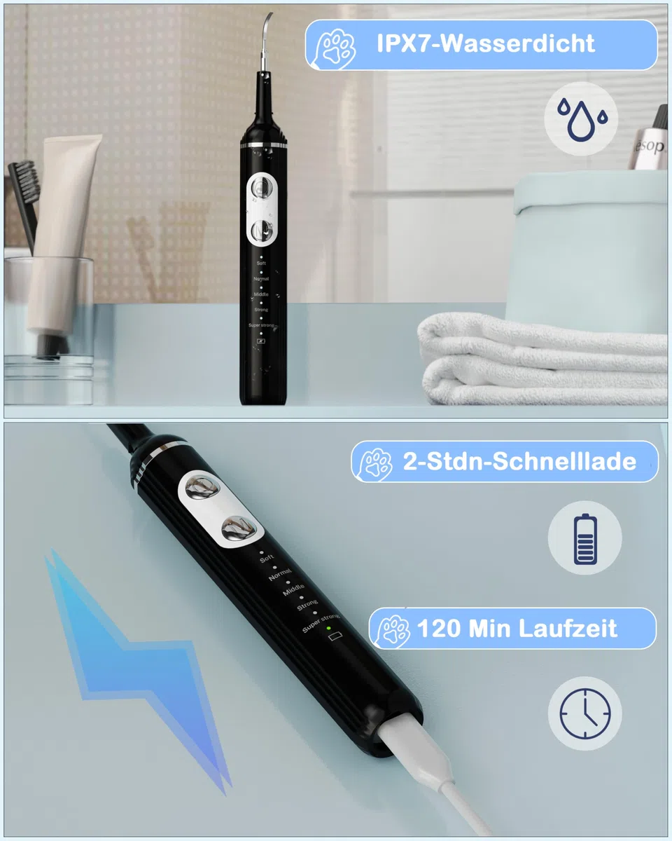 Stim-U-Dent Kit de limpieza dental ultrasónica para perro, limpiador dental para mascotas, para eliminar sarro y placa, con luz LED, cepillo de dientes para perros