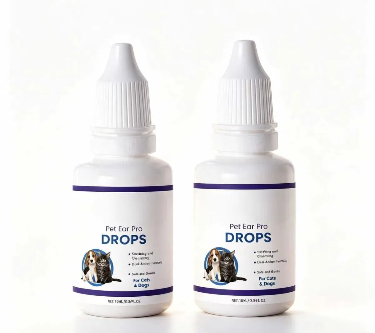 Gotas RZXEA Pet EarPro, gotas óticas naturales para mascotas, alivio suave para la picazón, solución segura para la limpieza de oídos para todas las razas y edades de perros y gatos,2PCS