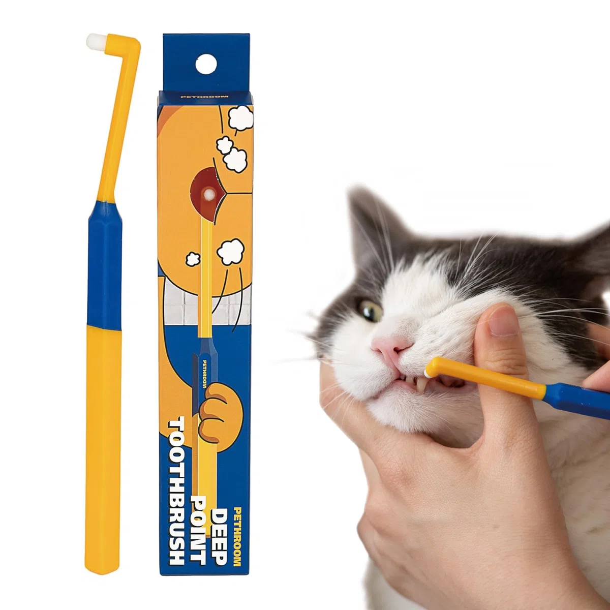 PETHROOM Sala de pesos, gatos, perros, cepillo de dientes, punta profunda, para control centralizado, cabeza redonda, ultraligero, eliminación segura del sarro, ultra pequeño, tamaño XS