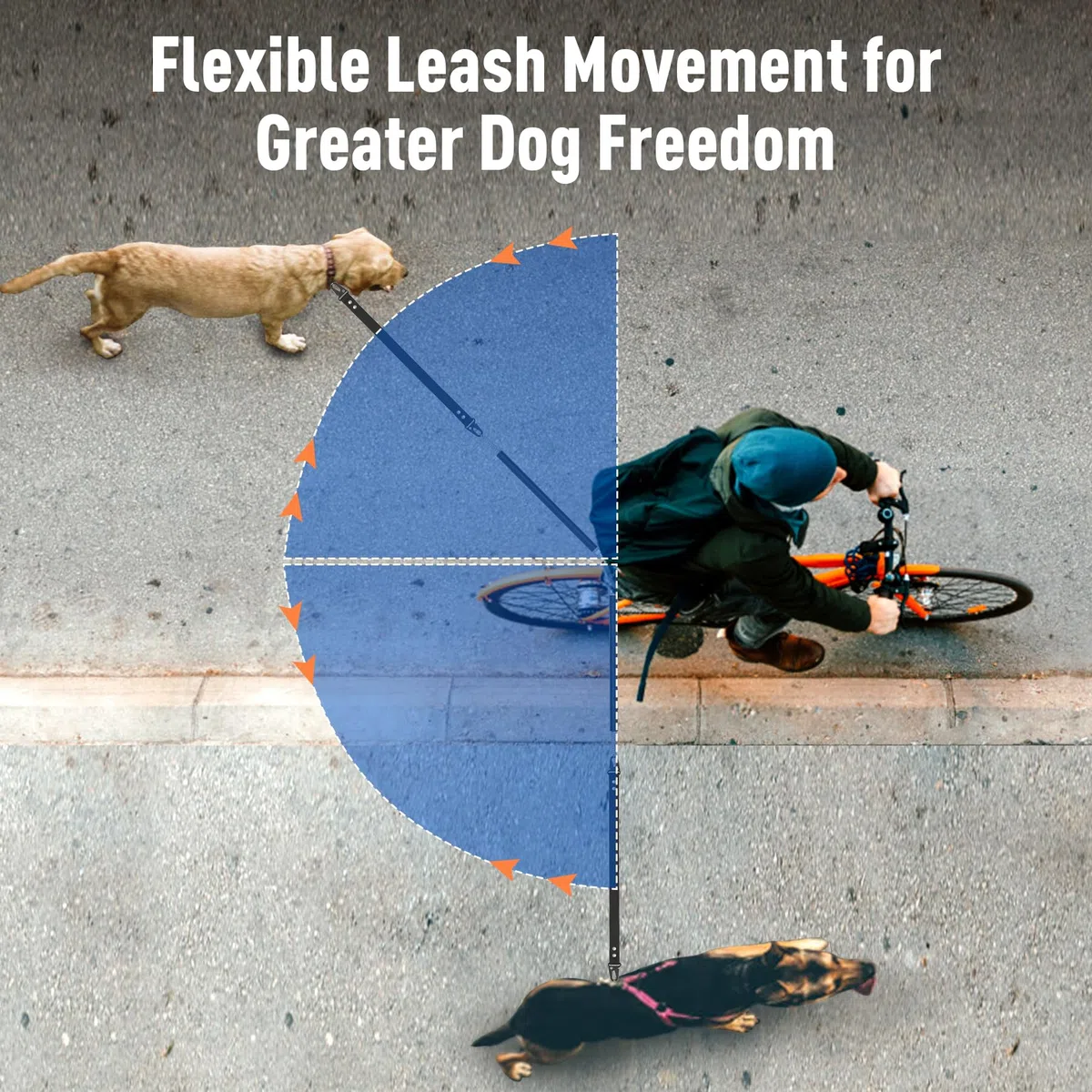 Correa giratoria para Bicicleta de Perro para 2 Perros, Flexible de liberación rápida, Accesorio de Bicicleta Manos Libres, Correas para Ciclismo Seguro, Caminar, Padres de Mascotas Activos