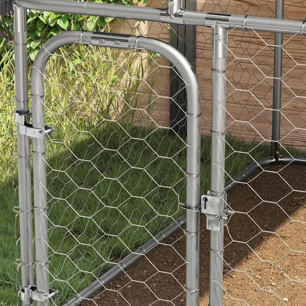 Gran caseta para perros al aire libre con techo 300 x 300 x 150 cm de acero galvanizado, polietileno resistente a los rayos UV, protección y seguridad para cachorros, camping, jardín, uso en