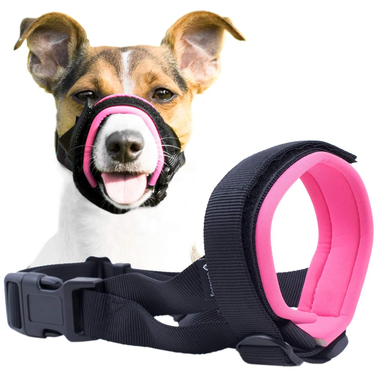GoodBoy Protector de bozal Suave para Perros, Evita mordeduras y masticaciones no deseadas de Forma Segura, Nuevo Ajuste Seguro, Acolchado de Neopreno Suave, no más Rozaduras, guía de Entrenamiento