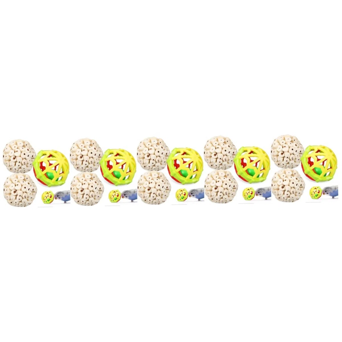 Sosoport 15 Piezas Pelota de Juguete de Aves Juguetes de forrajeo Loro Juguetes jueguetes Accesorio de Jaula para pájaros Jaula de pájaros de Pelota de pájaro Bolas de Aves