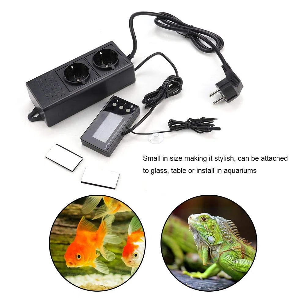 Naroote Termostato, Termostato Digital para Reptiles, Termostato para Reptiles, Reptil Termostato Digital Controlador de Temperatura de temporización PID con Pantalla LCD(EU, 220V)