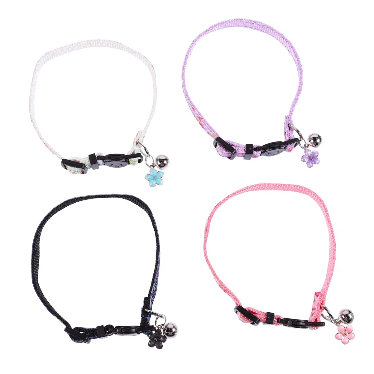 Yardwe 3 Juegos De Collares para Mascotas Diseño De Flores para Gatitos Y Gatos Decoración para El Cuello Ajustables Y Transpirables para Uso Diario Y Fiestas 4 Unidades X 3