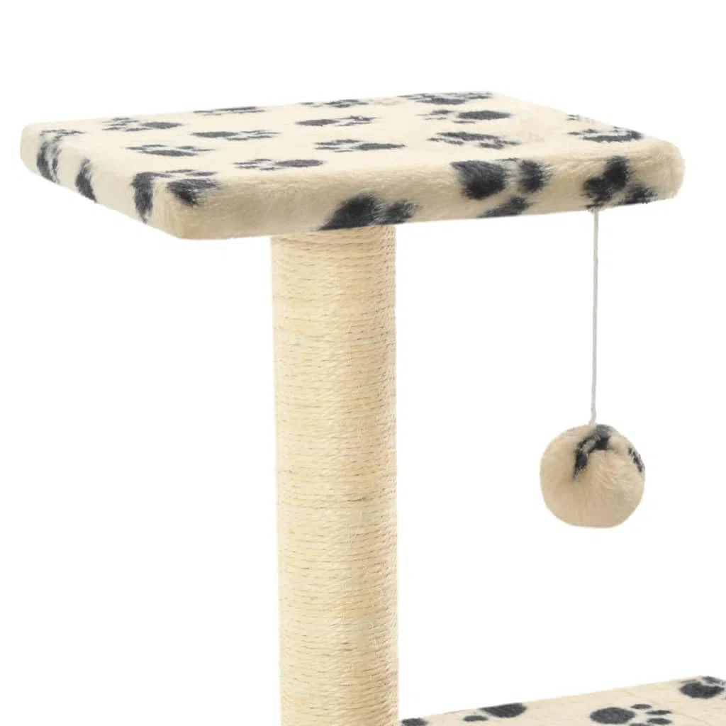 Rascador de sisal con diseño de patas de 65 cm, color beige