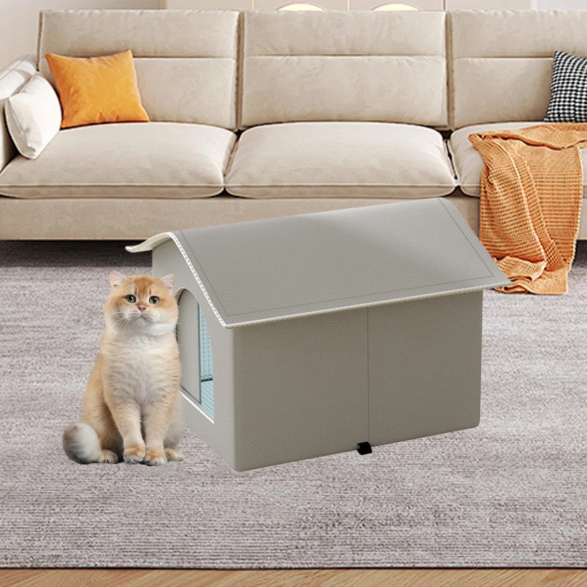Caseta Aislada para Gatos Suministros Mascotas Camas Perros Muebles
