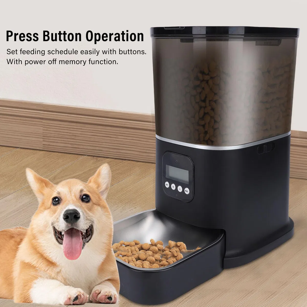 Haofy Alimentador Automático para Gatos Dispensador Inteligente de Alimentos para Mascotas de 6 litros con Control LCD Fuente de Alimentación Dual Alimentación Temporizada para