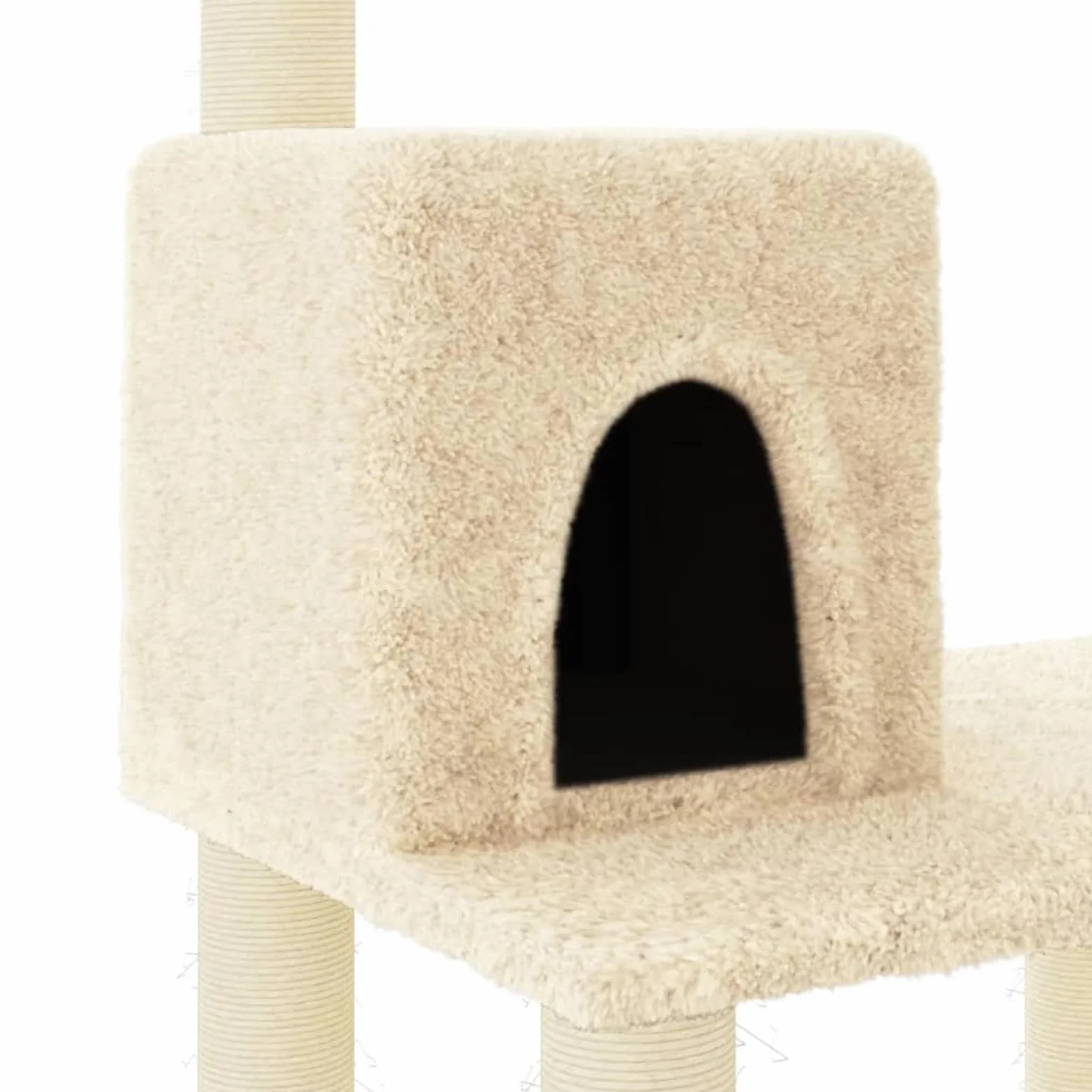 LAPOOH Rascador para Gatos con Postes de sisal, Arbol para Gatos, Gatos Accesorios, Arranhador para Gatos, Arbol Rascador Gatos, Crema 119 cm