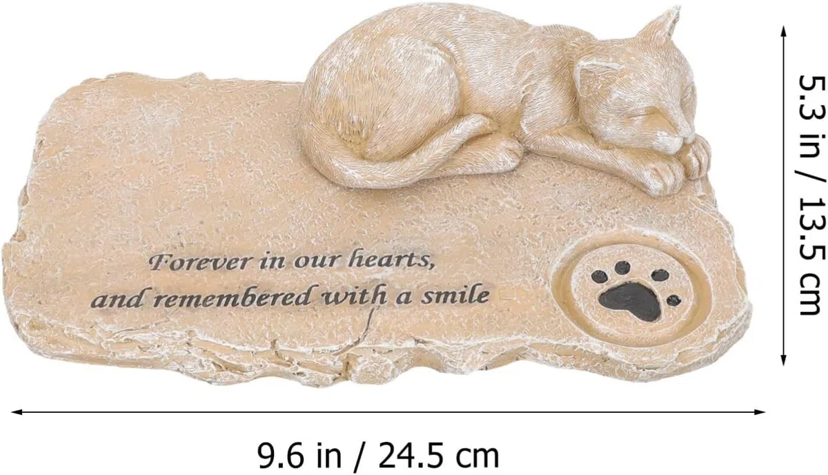 Lápida Conmemorativa de la Estatua del Animal doméstico del ángel del Gato del Animal doméstico de la Resina(Light Yellow)