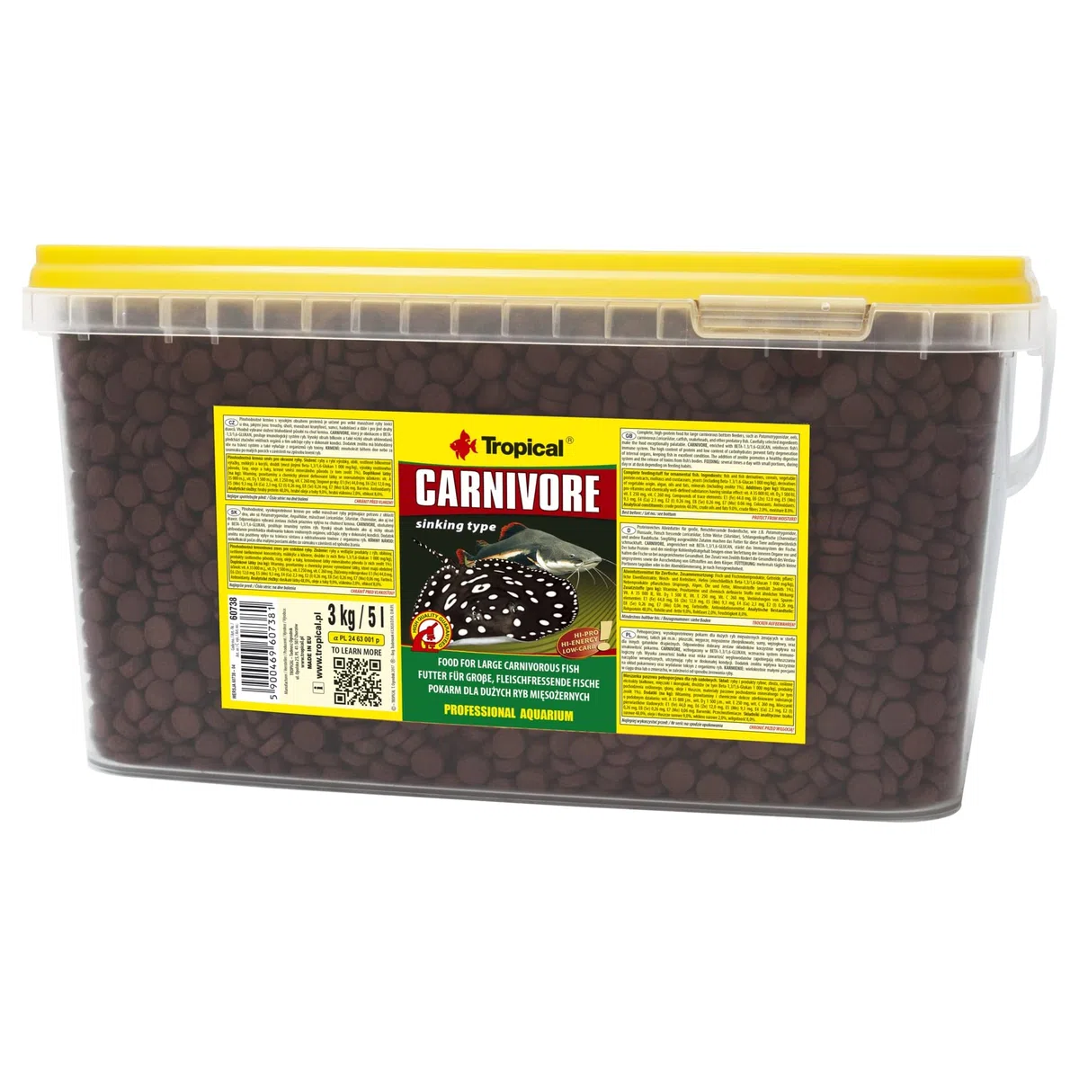 Tropical Carnivore 5L / 3kg - Alimento para Grandes Peces Depredadores