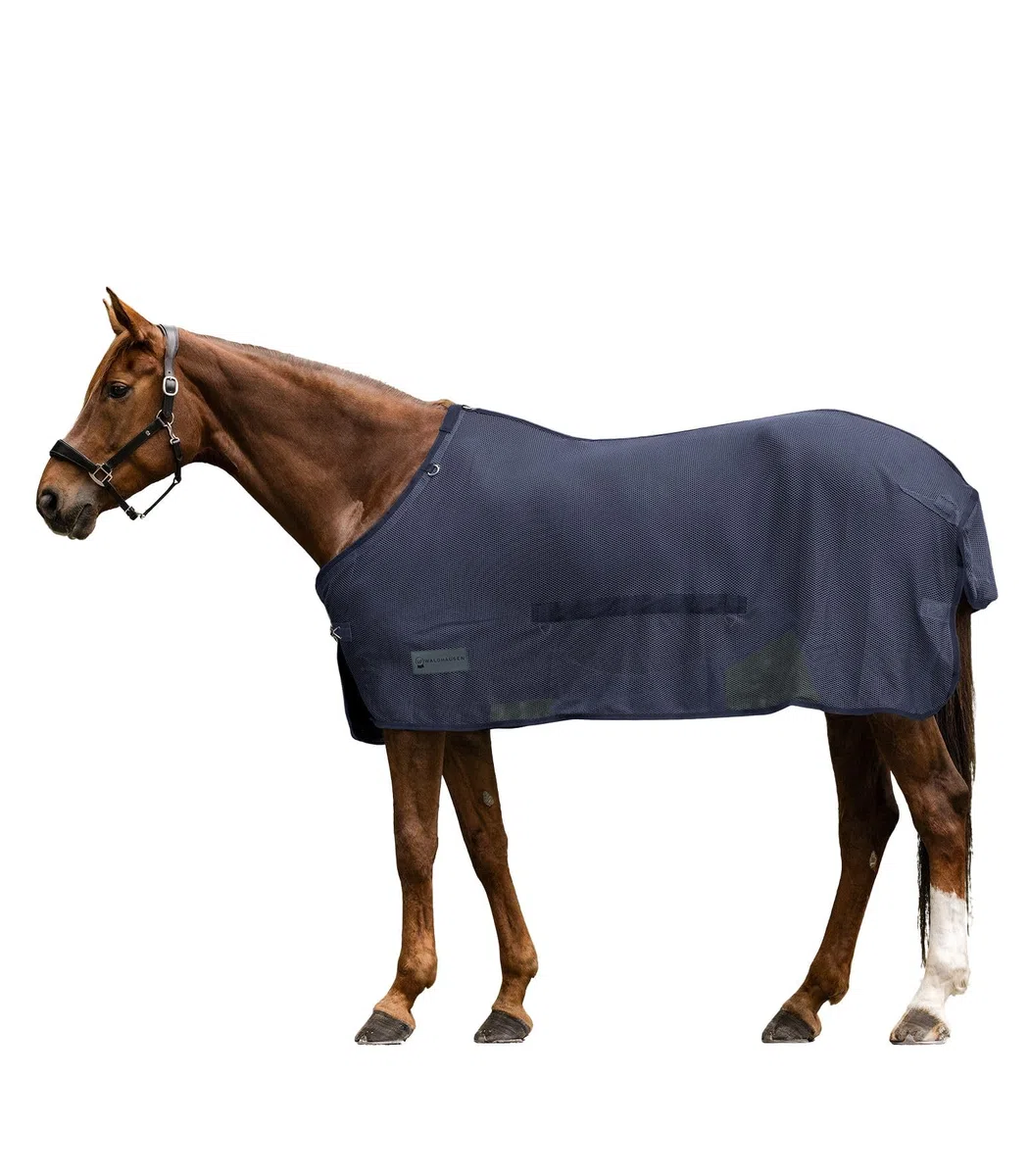 Waldhausen Manta antimoscas Comfort con soporte para el vientre, color azul oscuro, 145 cm
