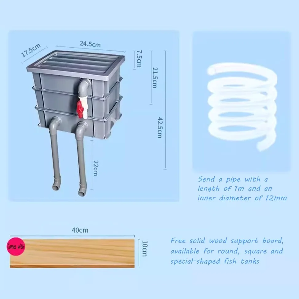 Caja de filtro de acuario, sistema externo de circulación de agua para estanques de peces, caja de filtro para limpieza y circulación eficiente del agua en peceras y estanques