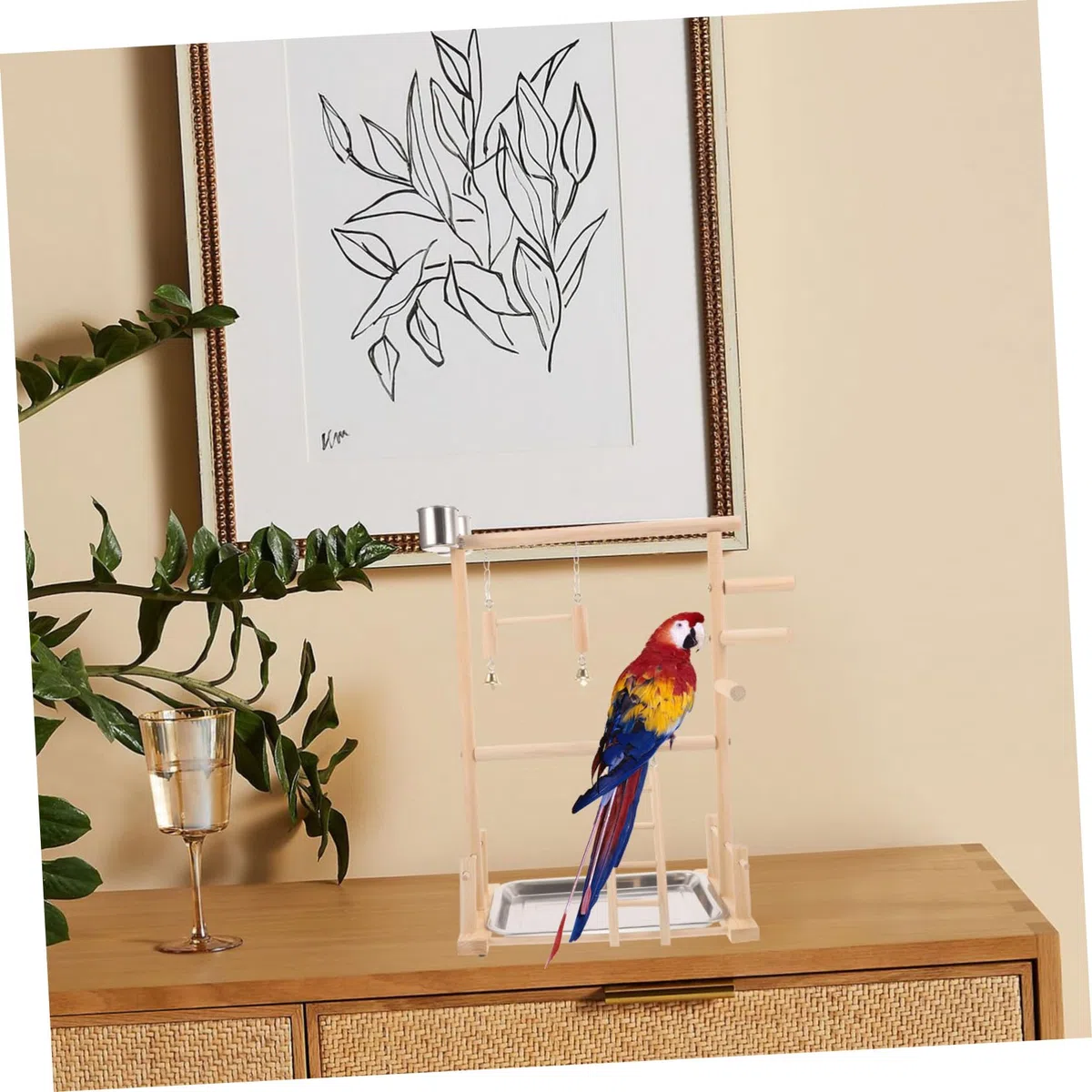 BESPORTBLE 1juego Perchero para Aves Área De Interactiva para Periquitos y Aves Pequeñas Soporte Estable y Seguro para Entrenamiento y Diversión Casa