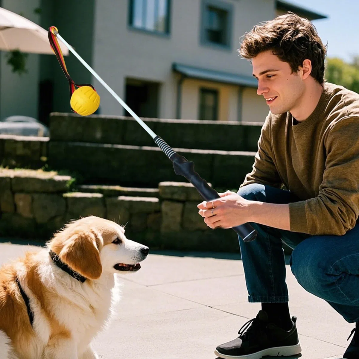 Vara de Juego para Perros Vara para Cachorros Resistente | Juguete Interactivo de Tira y Afloja para Ejercicio de Cachorros, Barra de Entrenamiento para Mascotas para Jardín Patio