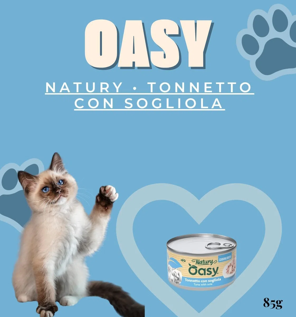 Oasy - Humo para gatos Natury Cooking Broth, sabor atún con lenguado, suaves filos naturales en caldo de cocción para gatos adultos de todos los tamaños y razas | 12 latas de 85 gramos cada una.