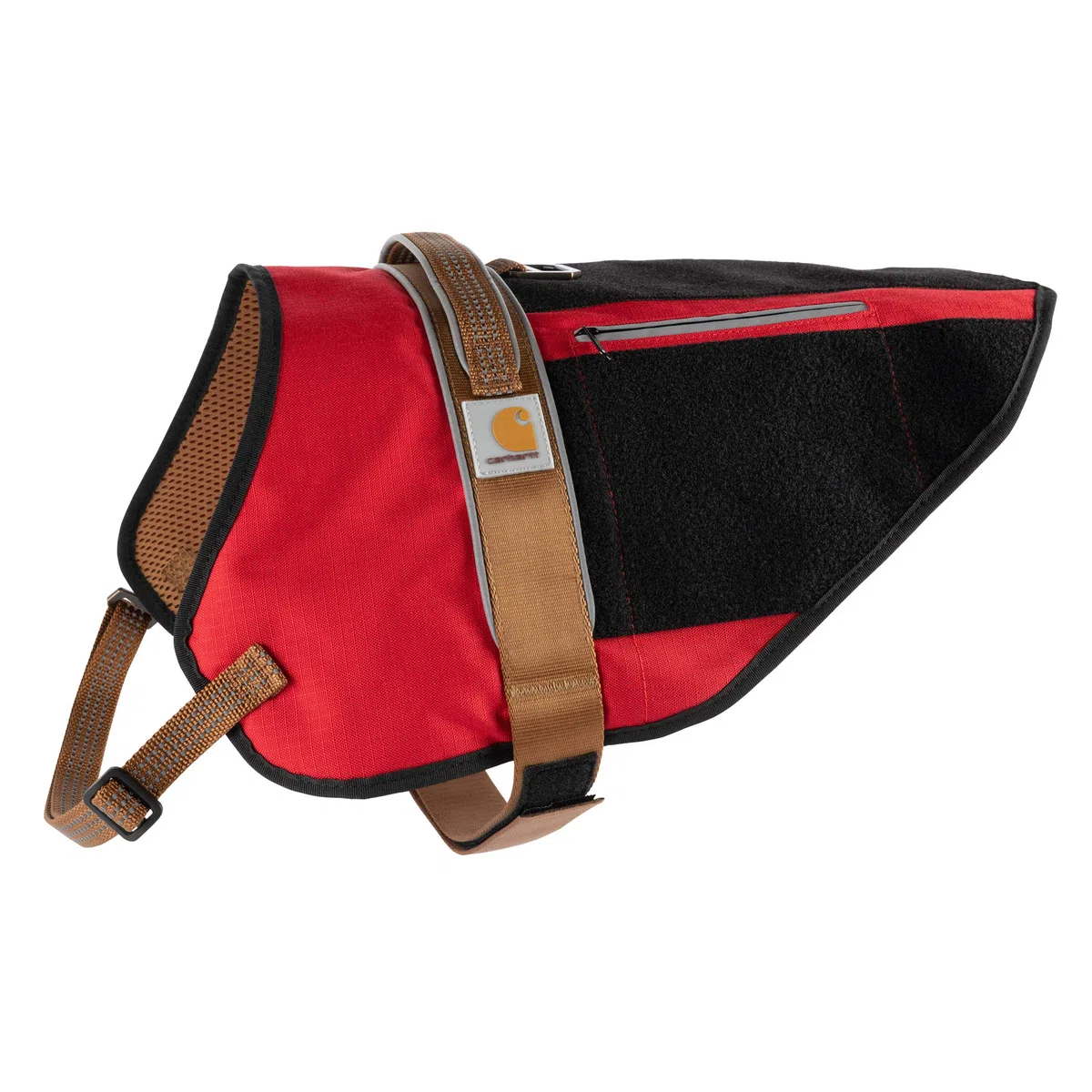 Carhartt Chalecos para Mascotas, Nailon Ripstop arnés para Perro de Servicio, S, Alto Riesgo Rojo/Carhartt marrón, pequeño