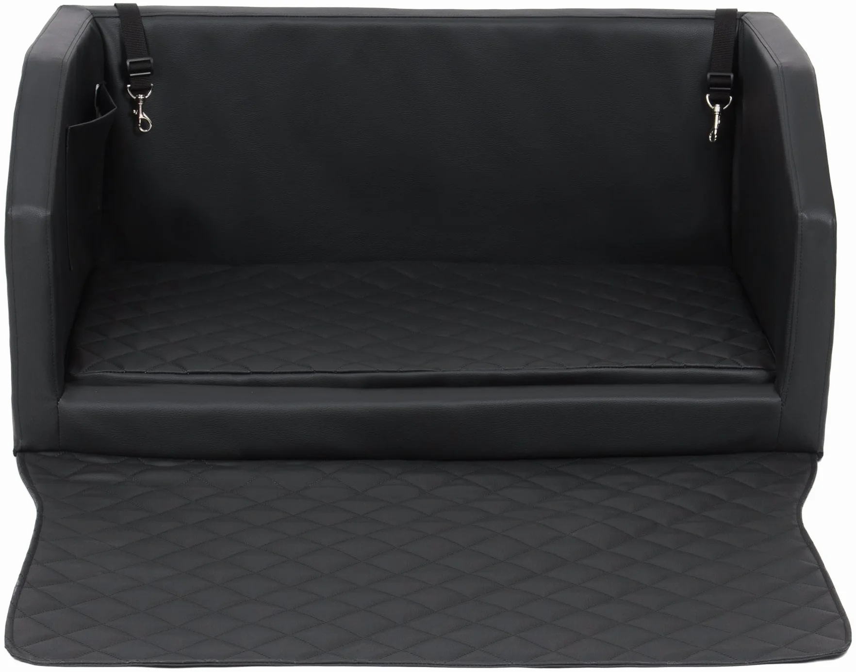 Velinda Transportín Cama de Coche para Perros Maletero colchón 90x55 cm (Color: Negro)