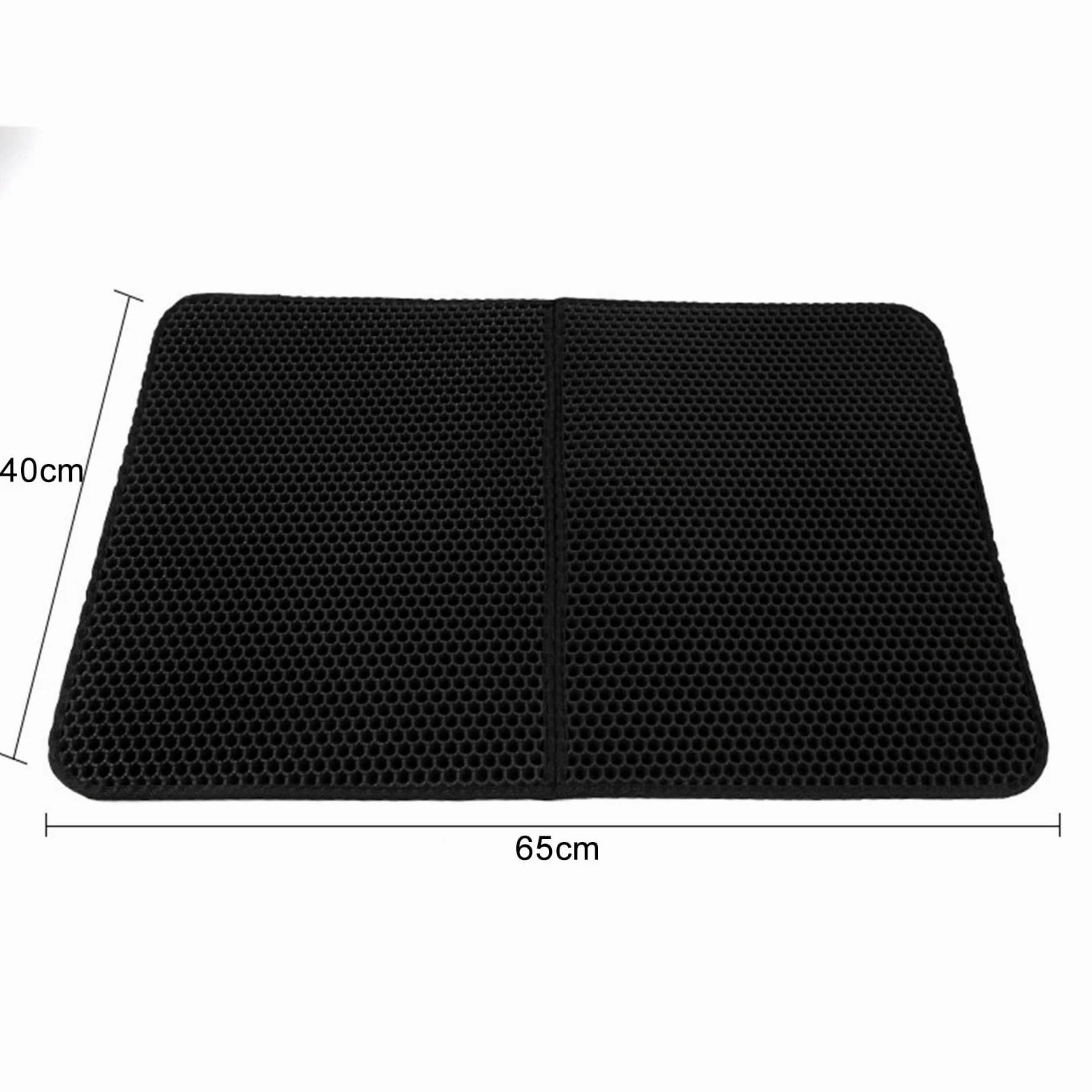 KIMISS Estera para Atrapar para Gatos, Doble Capa, Impermeable, Antideslizante, Fácil de Limpiar, Estera para Residuos de Gatito para Alimentación de Mascotas (BLACK)