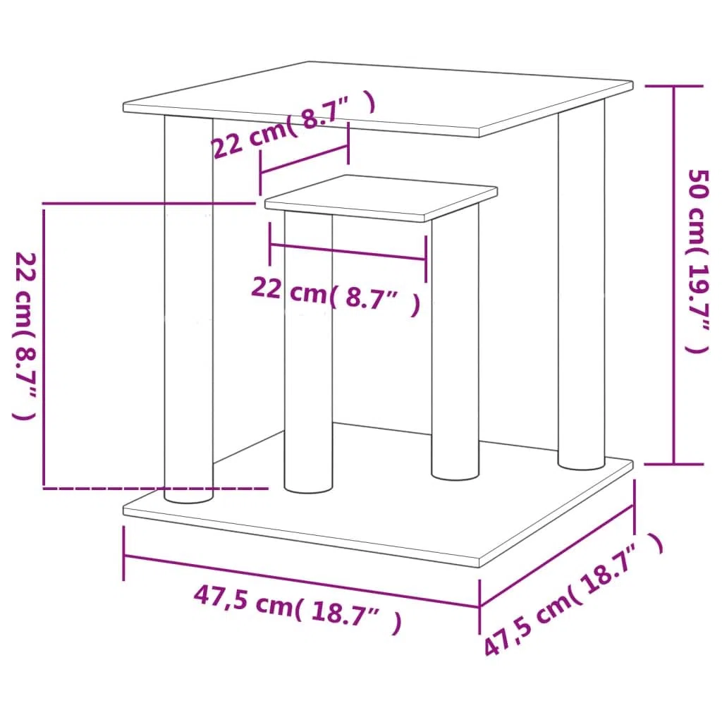 Postes rascadores para Gatos con Plataformas Crema 50 cm, ZEYUAN Rascador Gato, Arbol Rascador para Gatos, Gatos Accesorios, Torre Gatos, Arranhador para Gatos, Casa para Gatos