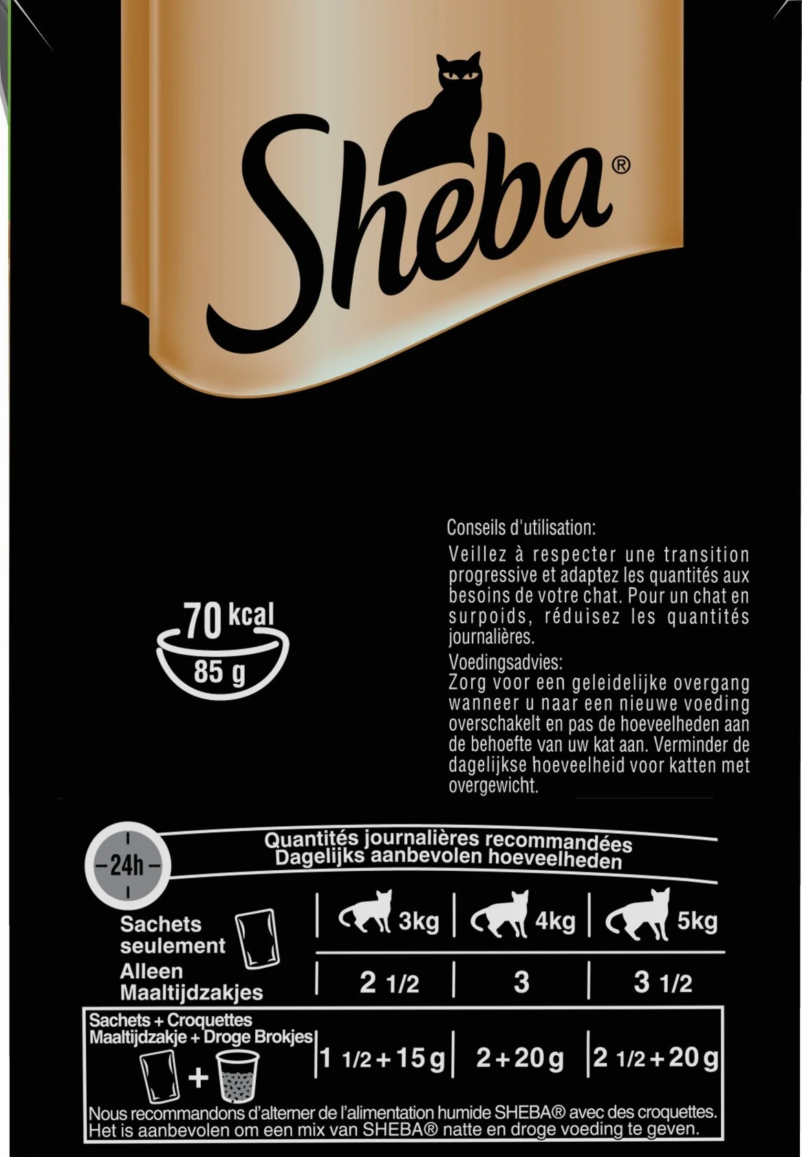 Sheba Mini Filets en Sauce pour Chat Adulte – Nourriture Humide pour Chats - Sélection Terre & Mer – Sachets Fraîcheur 48 x 85g