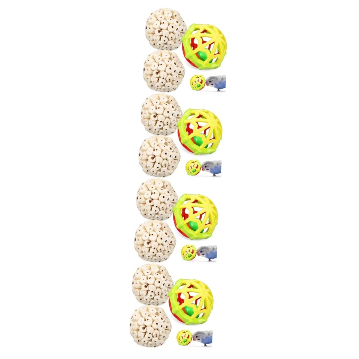 Toddmomy 12piezas Juguetes para Aves De Masticar De Goma para Entrenamiento De Coloridas y Divertidas para Periquitos Cotorras y Aves Pequeñas