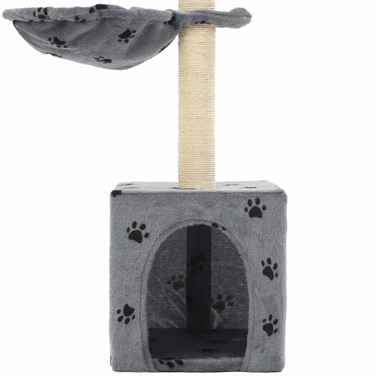 ShGaxin Rascador para Gatos con Poste de sisal 105 cm Huellas Gris, Rascador Gato, Arbol Rascador para Gatos, Gatos Accesorios, Torre Gatos, Arranhador para Gatos, Casa para Gatos