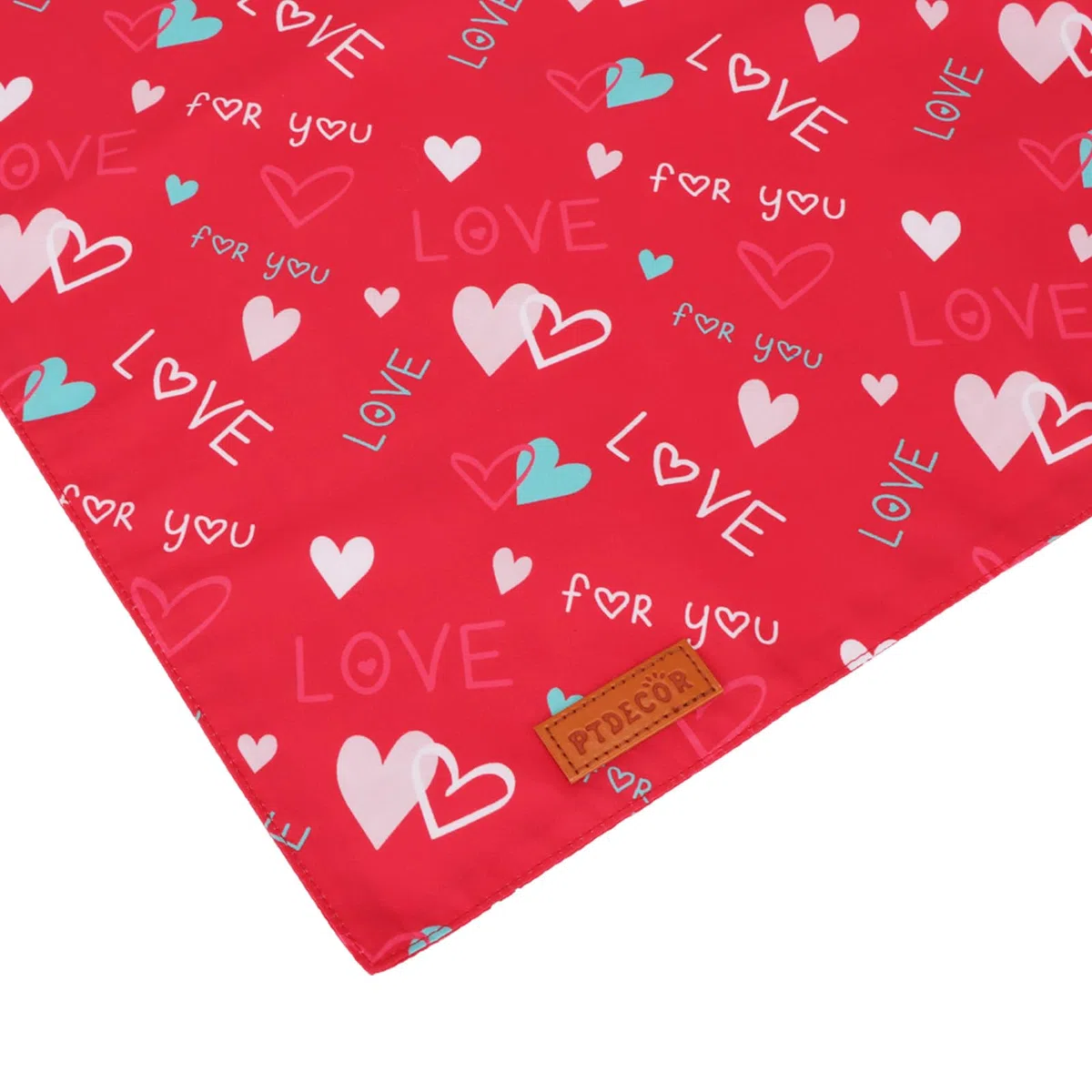 PTDECOR Pañuelo para perro para el día de San Valentín, pañuelo reversible con corazón rojo y rosa, pañuelo triangular para perros grandes y extragrandes (día de San Valentín, 1, XL)
