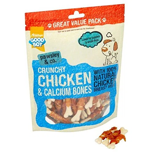 Buen Niño crujientes pollo y calcio huesos 350 g (Paquete de 4)